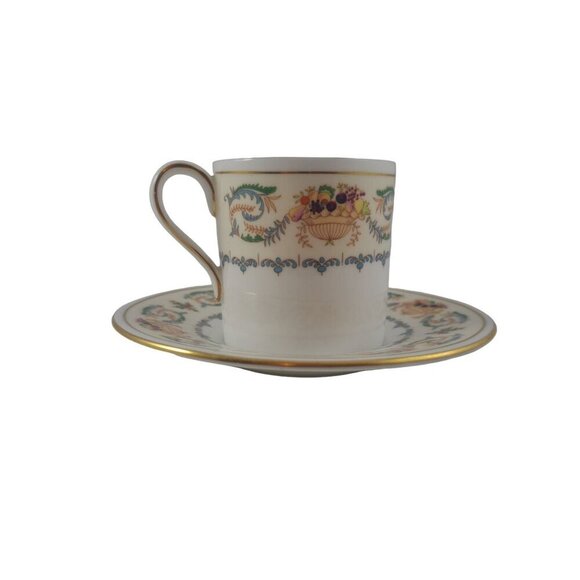 Aynsley Banquet Flat Demitasse Cup Saucer Set Fine Bone China England - Picture 1 of 16